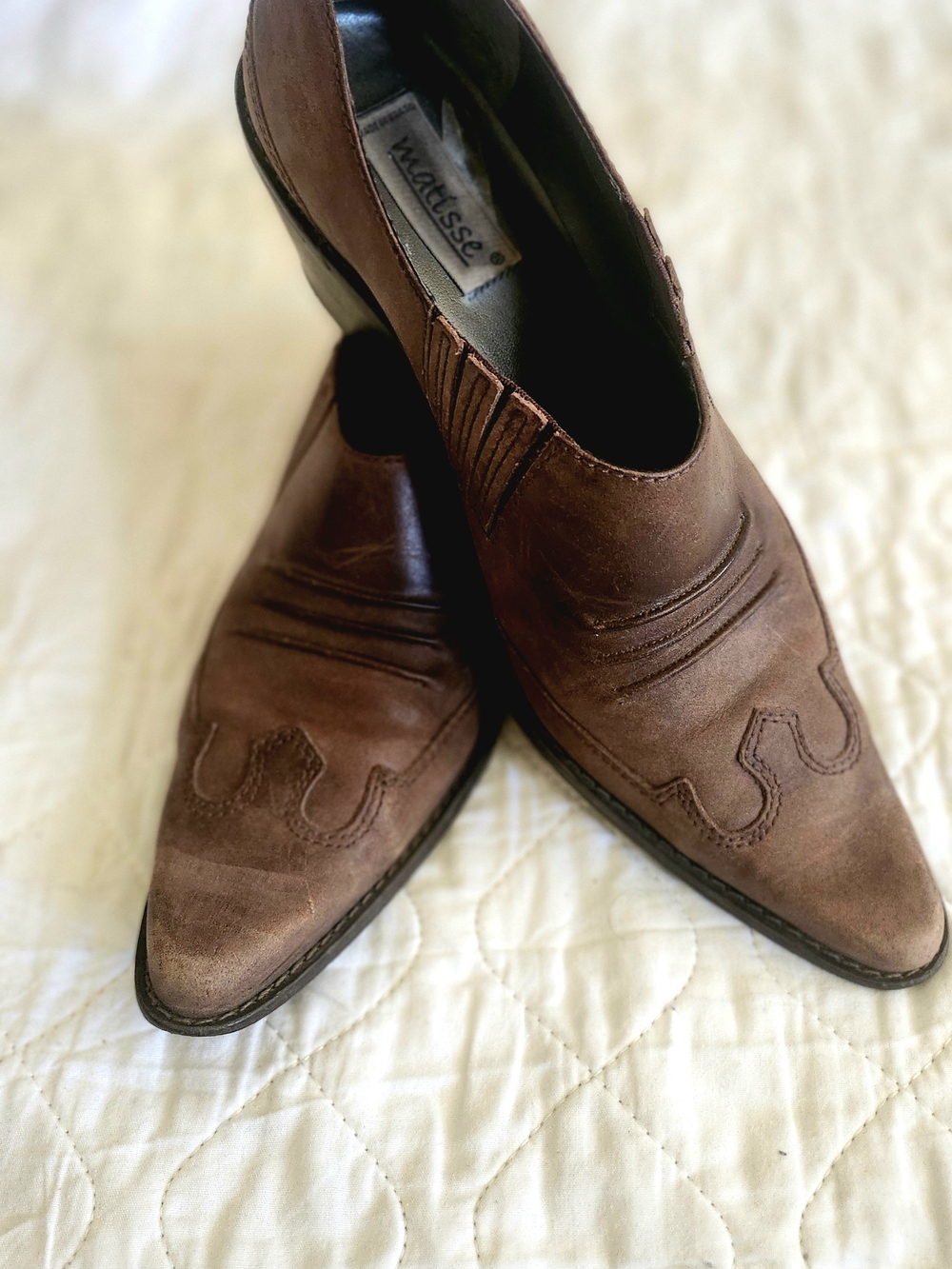 Matisse Brown Suede Western Slip-On Boots